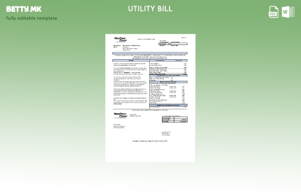 Модерен стил на САД Пенсилванија West Penn Power шаблон сметки за комунални услу